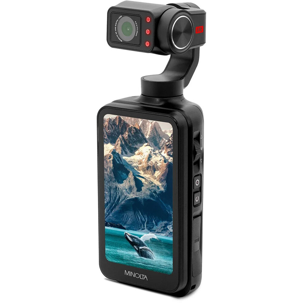 Minolta MN5KG100 UHD 5K 3-Axis Motorized Gimbal Pocket Camcorder